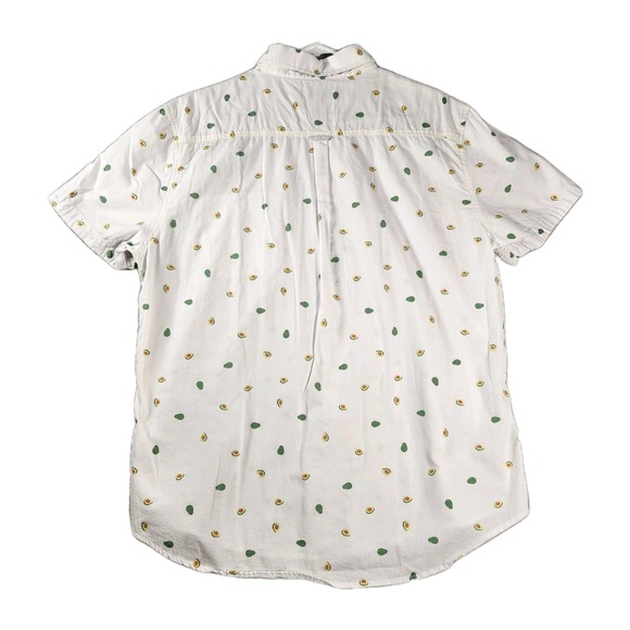 Sovereign Code Button Down Shirt Mens XL White Short Sleeve Cotton Avocado Print - Picture 2 of 12
